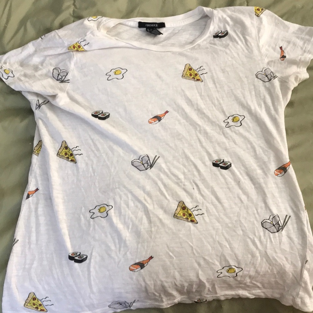 White food detailed tshirt